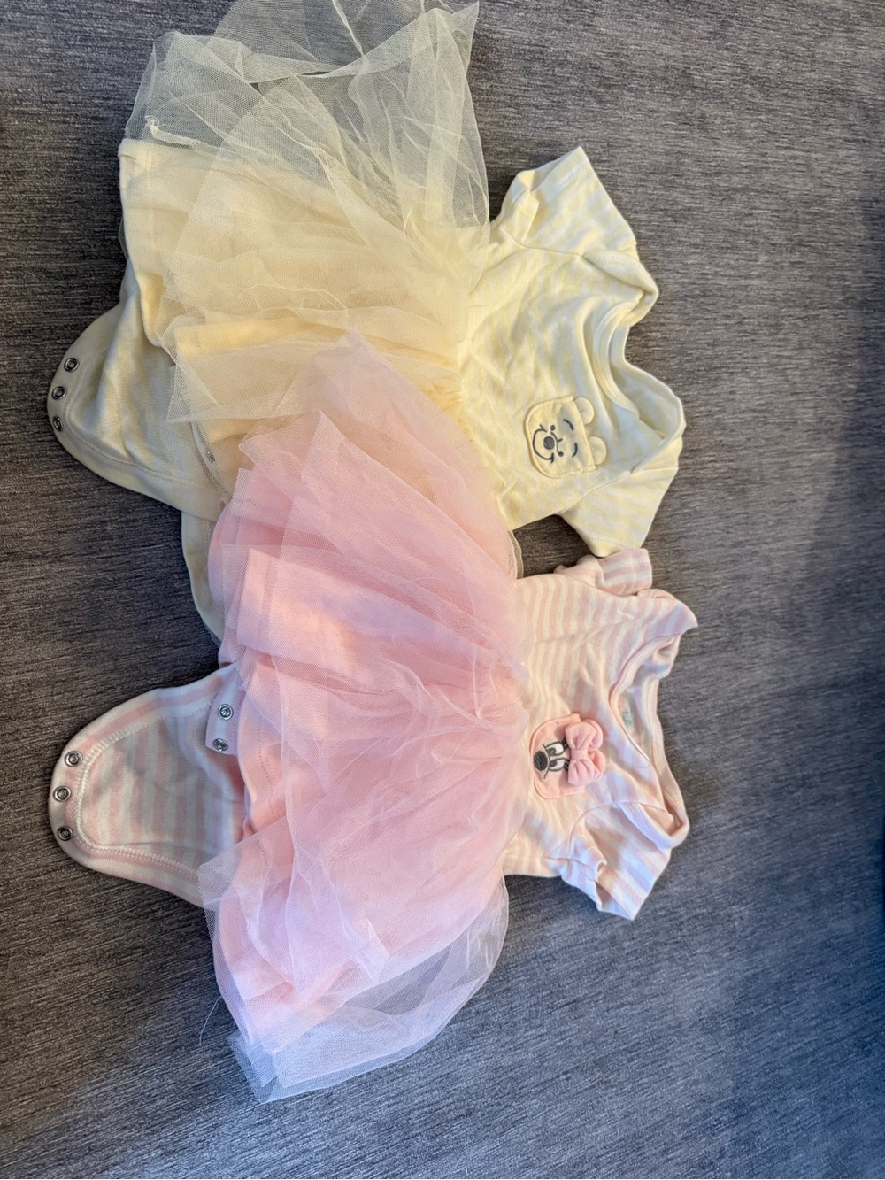 Baby Girls Pink and Cream Tutu Bodysuits - Cute Character Designs